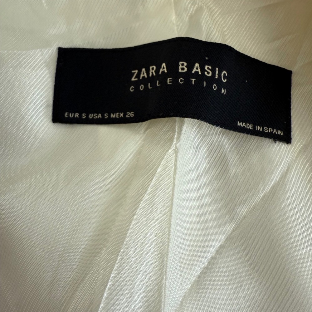 Zara Basic Collection White Open Front Draped Lap… - image 5